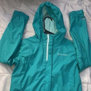 Teal Columbia Water Proof Breathable Rain Jacket